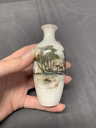 A varied collection of five Chinese famille rose, grisaille and iron-red porcelain, 20th C.