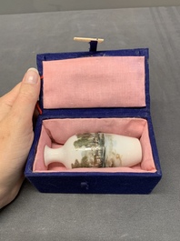 A varied collection of five Chinese famille rose, grisaille and iron-red porcelain, 20th C.