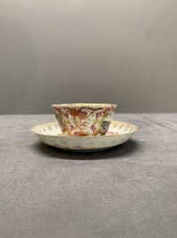 A Chinese Meissen-style export porcelain 'Peter the Great' cup and saucer, Qianlong