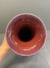 A Chinese flamb&eacute;-glazed vase, 19th C.