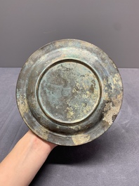 A Chinese bronze 'immortal' 'boshanlu' censer and cover with a tomobako, Western Han