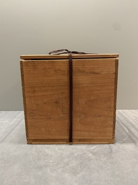 A Chinese bronze 'immortal' 'boshanlu' censer and cover with a tomobako, Western Han