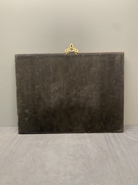 A varied collection of five Chinese famille rose, grisaille and iron-red porcelain, 20th C.