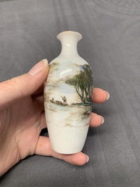 A varied collection of five Chinese famille rose, grisaille and iron-red porcelain, 20th C.