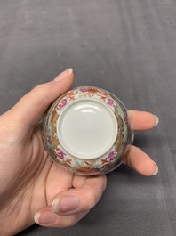 A Chinese Meissen-style export porcelain 'Peter the Great' cup and saucer, Qianlong