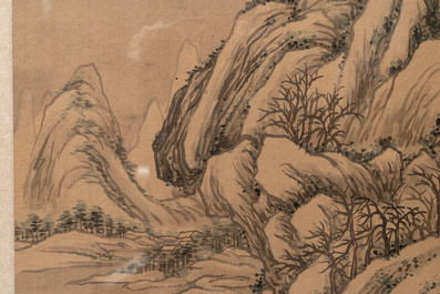 Xu Zhongying 徐仲英(Qing): three 'landscape' works, ink and colour on silk