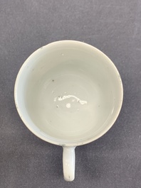 A Chinese famille rose dish, a teapot, a milk jug and a cup, Yongzheng/Qianlong