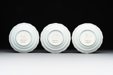 A varied collection of Chinese blue and white, and famille rose tea wares, Qianlong