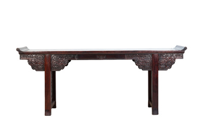 A Chinese hardwood recessed-leg altar table, 'qiaotouan', 19/20th C.