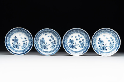 A varied collection of Chinese blue and white, and famille rose tea wares, Qianlong