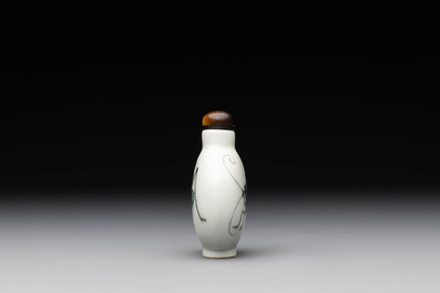 A Chinese famille rose 'grasshopper' snuff bottle, Daoguang mark and of the period