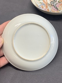 Two Chinese famille rose 'Don Quixote' saucers, 18/19th C.