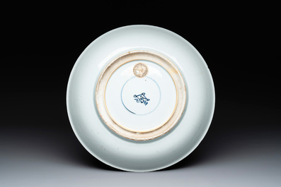 A Chinese famille verte 'warrior' dish, Kangxi