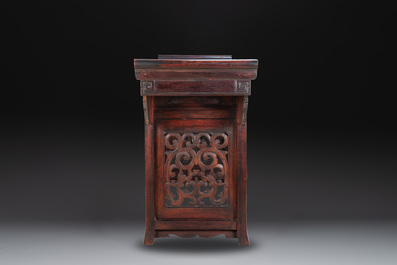 A Chinese hardwood recessed-leg altar table, 'qiaotouan', 19/20th C.