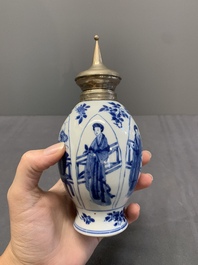 Three Chinese blue and white vases, Kangxi