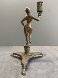 Four bronze candle holders, Flanders and/or France, 16th C. and later