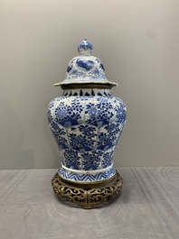 Three Chinese blue and white vases, Kangxi