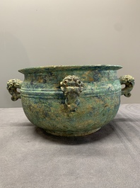 A Chinese archaic bronze water basin, 'Jian', Eastern Zhou dynasty/Spring and Autumn period