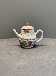 Four Chinese blue, white and famille rose teapots, Yongzheng/Qianlong