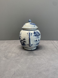Four Chinese blue, white and famille rose teapots, Yongzheng/Qianlong