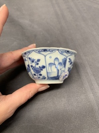 A collection of 17 Chinese blue and white wares, Kangxi/Qianlong