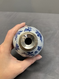 Three Chinese blue and white vases, Kangxi
