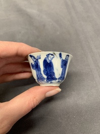 A collection of 17 Chinese blue and white wares, Kangxi/Qianlong