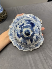 Three Chinese blue and white vases, Kangxi