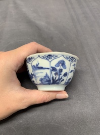 A collection of 17 Chinese blue and white wares, Kangxi/Qianlong