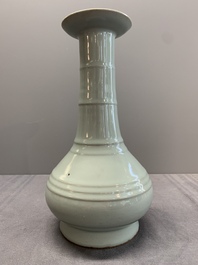 A rare Chinese Longquan celadon bottle vase, Song/Yuan