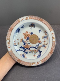 Seven Chinese Imari-style 'flowers and insects' plates, Kangxi/Yongzheng