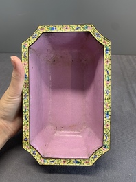 A pair of Chinese yellow-ground Canton enamel jardini&egrave;res, Jiaqing