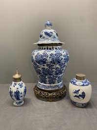 Three Chinese blue and white vases, Kangxi