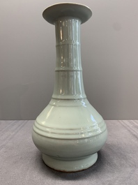 A rare Chinese Longquan celadon bottle vase, Song/Yuan