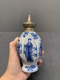 Three Chinese blue and white vases, Kangxi