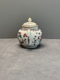 Four Chinese blue, white and famille rose teapots, Yongzheng/Qianlong