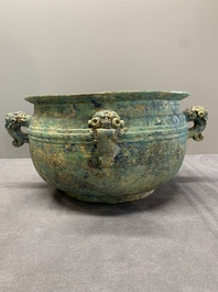 A Chinese archaic bronze water basin, 'Jian', Eastern Zhou dynasty/Spring and Autumn period