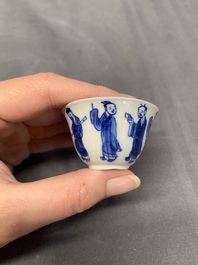 A collection of 17 Chinese blue and white wares, Kangxi/Qianlong