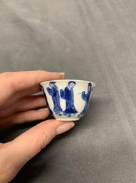 A collection of 17 Chinese blue and white wares, Kangxi/Qianlong