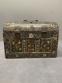A Japanese gilt-lacquered mother-of-pearl inlaid Namban coffer for the Portuguese market, Edo, 17th C.