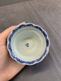 A varied collection of Chinese blue and white, and famille rose tea wares, Qianlong