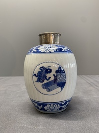 Three Chinese blue and white vases, Kangxi