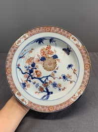 Seven Chinese Imari-style 'flowers and insects' plates, Kangxi/Yongzheng