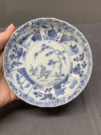 A collection of 17 Chinese blue and white wares, Kangxi/Qianlong