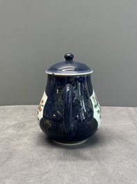 Four Chinese blue, white and famille rose teapots, Yongzheng/Qianlong