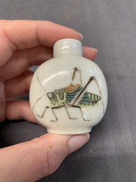 A Chinese famille rose 'grasshopper' snuff bottle, Daoguang mark and of the period