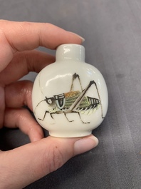 A Chinese famille rose 'grasshopper' snuff bottle, Daoguang mark and of the period