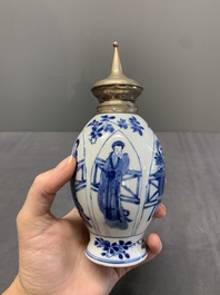 Three Chinese blue and white vases, Kangxi