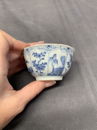 A collection of 17 Chinese blue and white wares, Kangxi/Qianlong