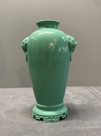 A collection of four Chinese monochrome-glazed ware, Kangxi and Qianlong mark, 19/20th C.